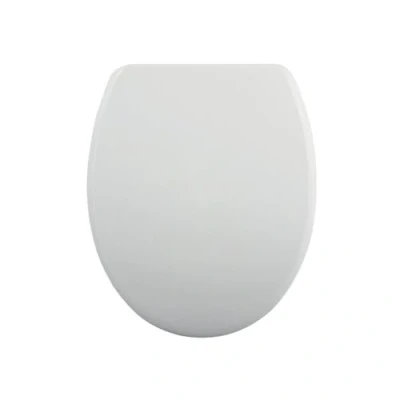 Afbeelding van spirella Premium Toiletdeksel ovaal wit. met quick release functie en softclosemechanisme. Antibacteriële wc bril gemaakt van duroplast roestvrij staal afneembaar wit