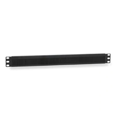 Afbeelding van WAYTEX 37345 Bezem met kabeldoorvoer, 19 inch, 1U, hoofdband voor kast montage aan de voorkant, zwart