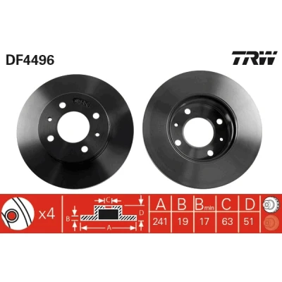 Afbeelding van Trw Remschijf DF4496