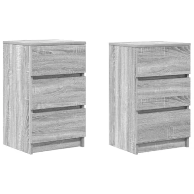 Afbeelding van vidaXL Nachtkastjes met 3 lades 2 st 39x35x65 cm grijs Sonoma