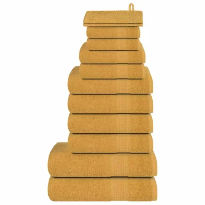 Afbeelding van VidaXL 12 delige handdoekenset 360 g/m² 100% katoen goudkleurig