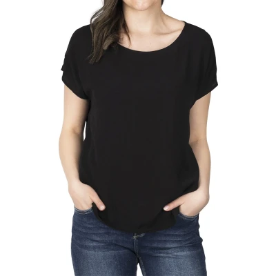 Afbeelding van DENIMFY Dames Blouse DFJule regular fit Zwart S Ronde Hals Volwassenen