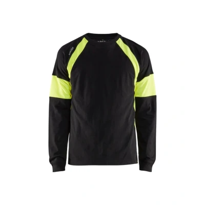 Afbeelding van Blaklader T shirt lange mouw 3520 1030 Zwart/High Vis Geel