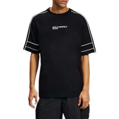 Afbeelding van Karl Lagerfeld Jeans Relaxed Piping TEE Tshirt print, Heren, Maat: Large, Black