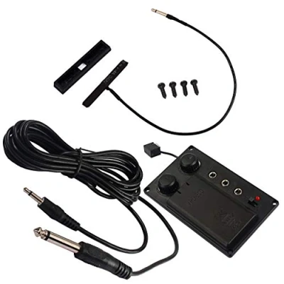 Afbeelding van Alnicov Black Electric Violine Silent EQ Piëzo met insteekgat kabel viool outfit snaarinstrumenten onderdelen