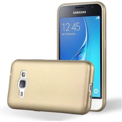 Afbeelding van Cadorabo Hoesje geschikt voor Samsung Galaxy J1 2015 in METALLIC GOUD Beschermhoes gemaakt van flexibel TPU silicone Case Cover