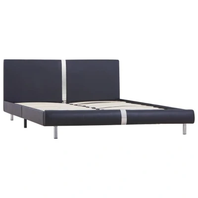 Afbeelding van Bedframe kunstleer zwart 120x200 cm