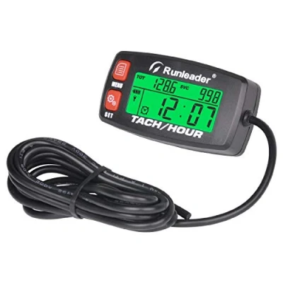 Afbeelding van Runleader 032B RD Digitale motortoerentalmeter, uur en snelheidsregistratie, achtergrondverlichting, oplaadbare batterij voor zitmaaier, generator, compressor, sneeuwblazer ATV buitenboordmotor