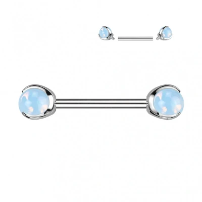 Afbeelding van piercing natuursteen met claw Opalite 1.6x14