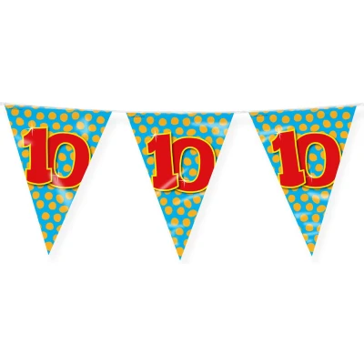 Afbeelding van Vlaggenlijn slinger 10 jaar party meter