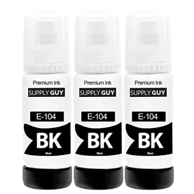 Afbeelding van SupplyGuy Inkt compatibel met Epson 104 Black voor ET 2710 2711 2712 2714 2715 2720 2721 2726 2810 2815 2820 2825 2826 4700 4800 (3 x 70 ml)