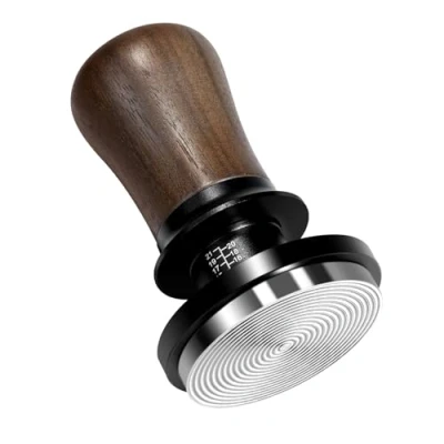 Afbeelding van NOTSEK tamper, 54 mm, drukregelend, espresso zelfnivelling, gekalibreerde veer, koffietamper met roestvrijstalen basis walnootgreep, voor Sage Barista Express, mm zeefhouder