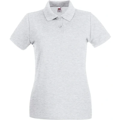 Afbeelding van Fruit Of The Loom Vrouwen Dames Fit Premium Poloshirt Met Korte Mouwen (Ash Grijs)