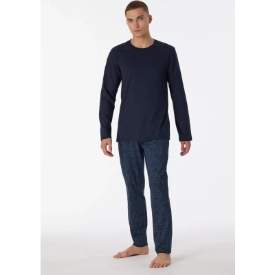 Afbeelding van Schiesser Casual SET Pyjama, Heren, Maat: 52, Nachtblau