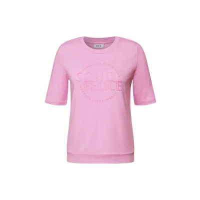 Afbeelding van Cecil Tshirt print, Dames, Maat: Medium, Rosa