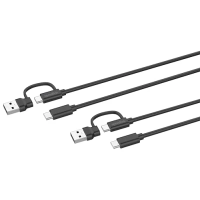 Afbeelding van Speedlink Stream Play &amp; Charge Oplaadkabels USB C/A naar C Kabelset Zwart
