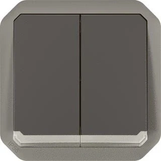Afbeelding van Legrand plexo dubbele wissel of drukknop verlicht mechanisme ip55 antraciet 069806l