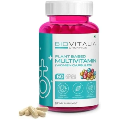Afbeelding van Biovitalia Organics Multivitaminecapsule voor Vrouwen Voedingssupplement ondersteunt het immuunsysteem en de gezondheid van prostaat Energiebooster botgezondheid 60 Capsules