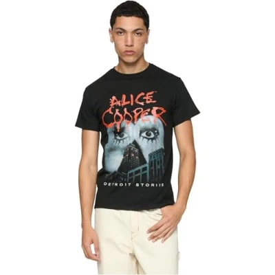 Afbeelding van Merchcode Alice Cooper Detroit Stories TEE Tshirt print, Heren, Maat: XS, Black