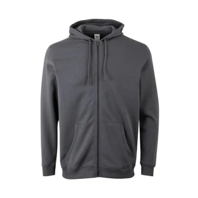 Afbeelding van Mukua SF270U Unisex sweatshirt met ritssluiting en capuchon, Donkergrijs, maat L, L