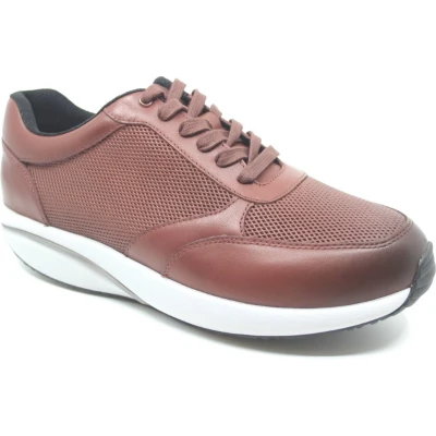 Afbeelding van MBT Nafasi 5 Kostuumschoenen voor heren, anatomisch en comfortabel, fysiologische schoenen, comfort stabiliteit, met gebogen zool, casual leren schoenen platform veters, Bruin, 46 EU
