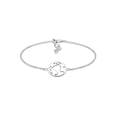 Afbeelding van Elli Armbanden wereldbol globe reis travel cut out 925 zilver