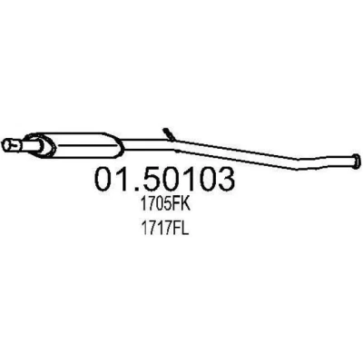 Afbeelding van MTS 01.50103 Middendemper 1570mm PEUGEOT: 206 CC (2D) 2.0 S16 2000 2007