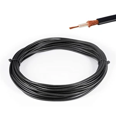 Afbeelding van Vecys RG174 RF Coaxiale Kabel Zwart 50ohm 32.8FT/10M