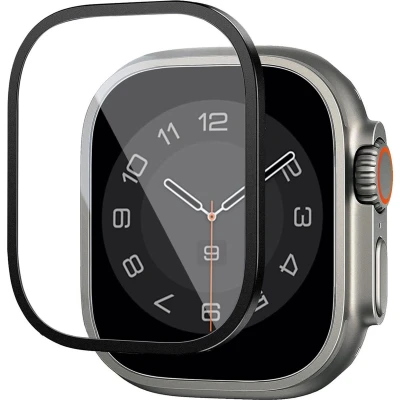 Afbeelding van screenprotector Apple Watch 44 mm: WiWu Easy install smartwatch Glas Zwarte randen