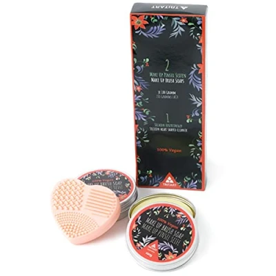 Afbeelding van Professionele Borstelreiniger zeep Vegan 2 stuks Cosmetische borstel en make up 100g hartreiniger door Tritart