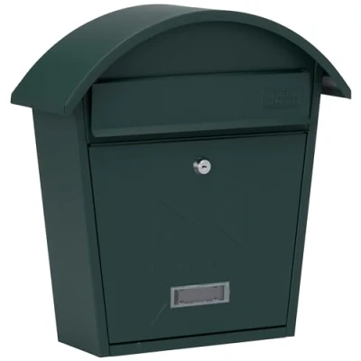 Afbeelding van Burg Wachter MB06G Classic 2 Wandmontage Gegalvaniseerd Staal Afsluitbare Weerbestendige Postbus Mat Groen 36x38x13cm