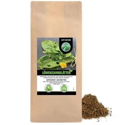 Afbeelding van paardenbloemthee (250g), paardebloembladeren gesneden, zacht gedroogd, 100% puur en natuurlijk voor de bereiding van thee, kruidenthee,