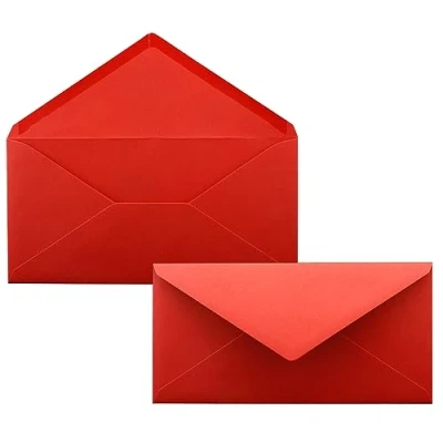 Afbeelding van FarbenFroh NEUSER enveloppen, 100 rood, DIN lang, 110 x 220 mm (11 22 cm), natte plakrand zonder venster, ideaal voor uitnodigingskaarten