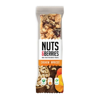 Afbeelding van Nuts &amp; Berries Bar Cashew Apricot Bio 15 x 30 gram