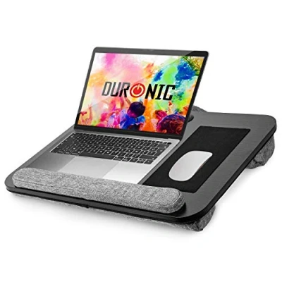 Afbeelding van Duronic DML433 Laptop Standaard met Schootkussen Groot Platform Draagbaar Ontwerp Ergonomisch Schootbureau voor Thuis of Kantoor Gebruik uw op Schoot, in Bed, het OV de Auto
