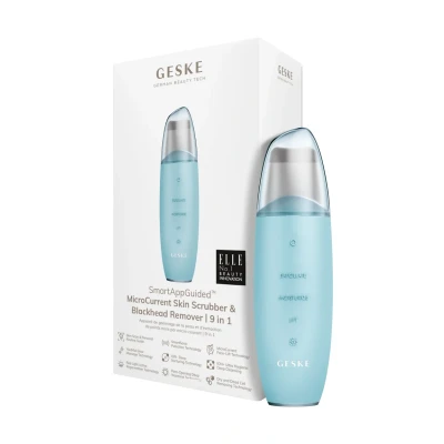 Afbeelding van GESKE SmartAppGuided™ MicroCurrent Skin Scrubber &amp; Blackhead Remover 9 in 1 Tools huidverzorging Gezichtsreiniging Anti aging en reiniging Professionele facelift Mee eter verwijderaar