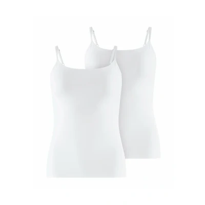 Afbeelding van Falke dames Daily Comfort tanktop met verstelbare bandjes in 2 pack de kleur Wit, maat: XL