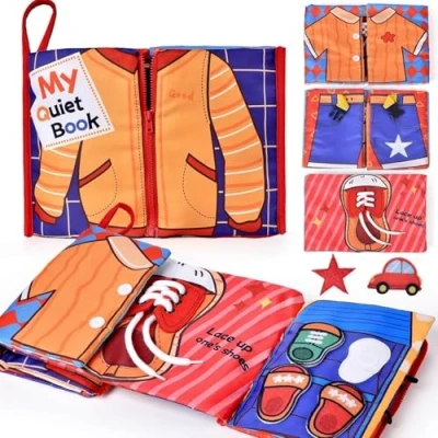 Afbeelding van Yitical Busy Board Montessori speelgoed vanaf 1 jaar, Quiet Book baby motoriekspeelgoed zachte stof 2 3 vroeg leren, levensvaardigheden voor 12 18 maanden, cadeau jongens en meisjes
