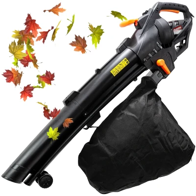 Afbeelding van JACKMEND Elektrische Bladblazer Incl. 35L Opvangzak 3000W Blad Blazer &amp; Zuiger op Snoer 270km/u Luchtsnelheid 15.000RPM 10 Meter Kabel Gesnoerd Bladeren Blazen Zuigen Bladzuiger