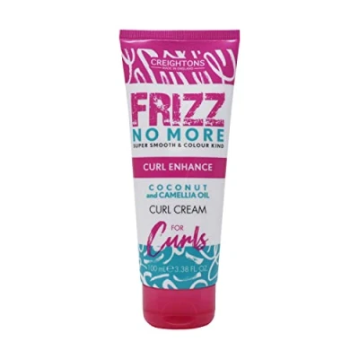 Afbeelding van Creightons Frizz No More Curl Enhance Crème, 100 ml, vermindert kroezen, definieert krullen en geeft glanzende glans met kokos cameliaolie, vochtbescherming, kleurbescherming, alle haartypes
