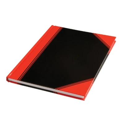 Afbeelding van Notitieboek zwart/rood A4 lijn 70gr 96vel