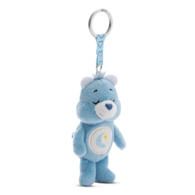 Afbeelding van Sleutelhanger Geluksbeertjes Slaapbeertje 10 cm blauw Metgezel knuffeldierhanger met sleutelring Sleutelhouder voor sleutelkoord, tas, rugzak en meer
