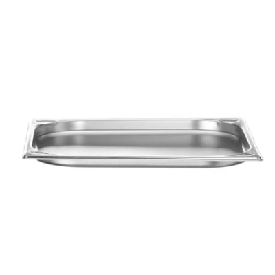 Afbeelding van HENDI Gastronorm container, temperatuurbestendig van 40 tot 300C, geschikt voor ovens, bain marie en vriezers, chafing dishes, versterkte hoeken, 1.3L, GN 2/3, 354x325x(H)20mm, roestvast staal