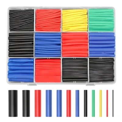 Afbeelding van AiQInu Krimpkous, waterdicht, 560 stuks, krimpkousenset, warmtekrimpkous, krimpkousen met krimpverhouding 2:1, krimpkous per meter
