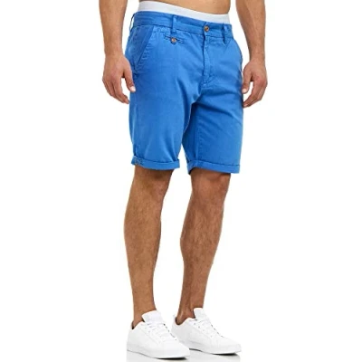 Afbeelding van Indicode Heren Cuba Chino Shorts Korte broek met 5 zakken Blau Palace Blue L