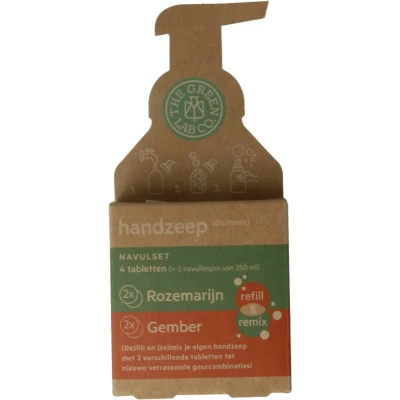 Afbeelding van The Green Lab Co. Handzeep Tablet Refill Rozemarijn &amp; Gember 4ST