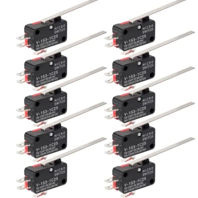 Afbeelding van Gebildet 10pcs Miniatuur Micro Eindschakelaar Momentary SPDT Snap Actie Hinge Lever Type