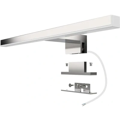 Afbeelding van Aogled Led Spiegellamp Badkamer 5w 400lm 30cm 230v Neutraal Wit 4000k,Roestvrij Staal 3 in 1 Ip44 Waterdicht Klasse Ii Slank 300 Mm Badspiegellamp,Geen Flikkering,Klem Op De Spiegel,Kast,Muur