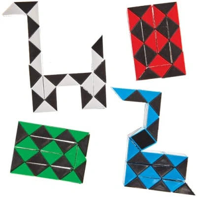Afbeelding van Baker Ross FN228 Puzzelspel met slangen Pak van 4, leuk fidgetspeelgoed voor feestzakjes kinderen