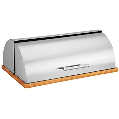 Afbeelding van Broodmand Feel Maestro MR 1672S Grijs Zilverkleurig Hout Roestvrij staal 37 x 14 cm